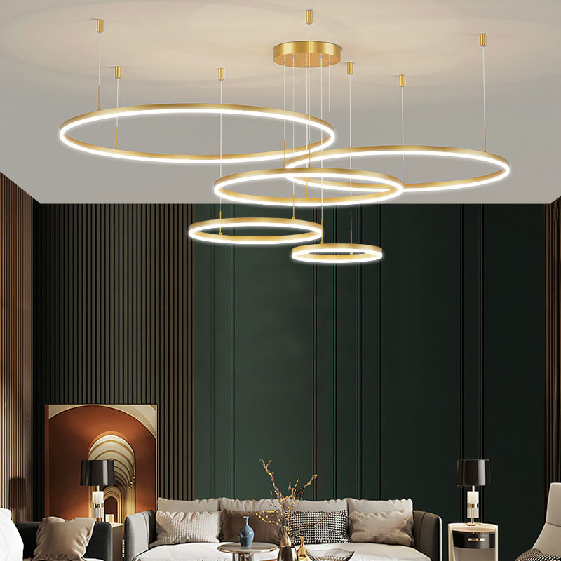 Metal Acrylic Ring Pendant Light with SMD LED and IP20 Rating