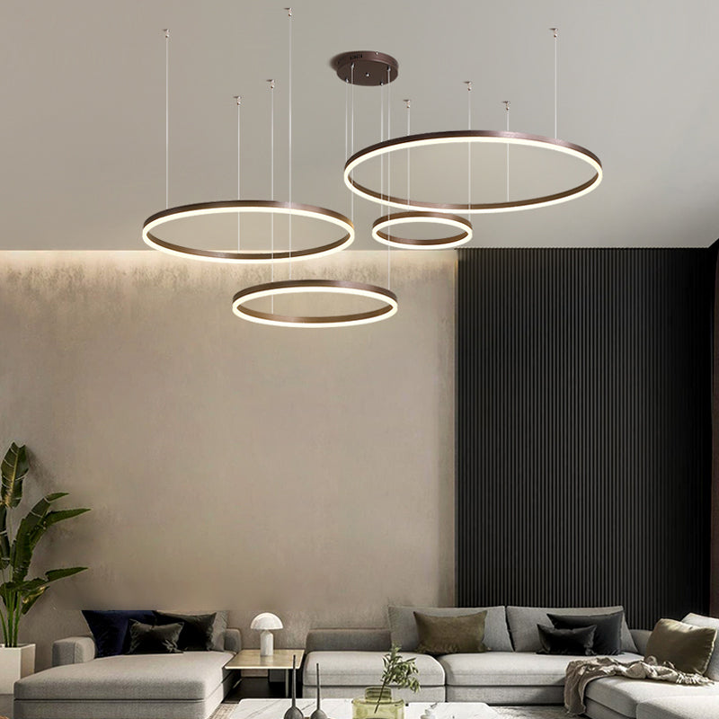 Metal Acrylic Ring Pendant Light with SMD LED and IP20 Rating