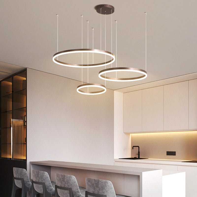 Metal Acrylic Ring Pendant Light with SMD LED and IP20 Rating