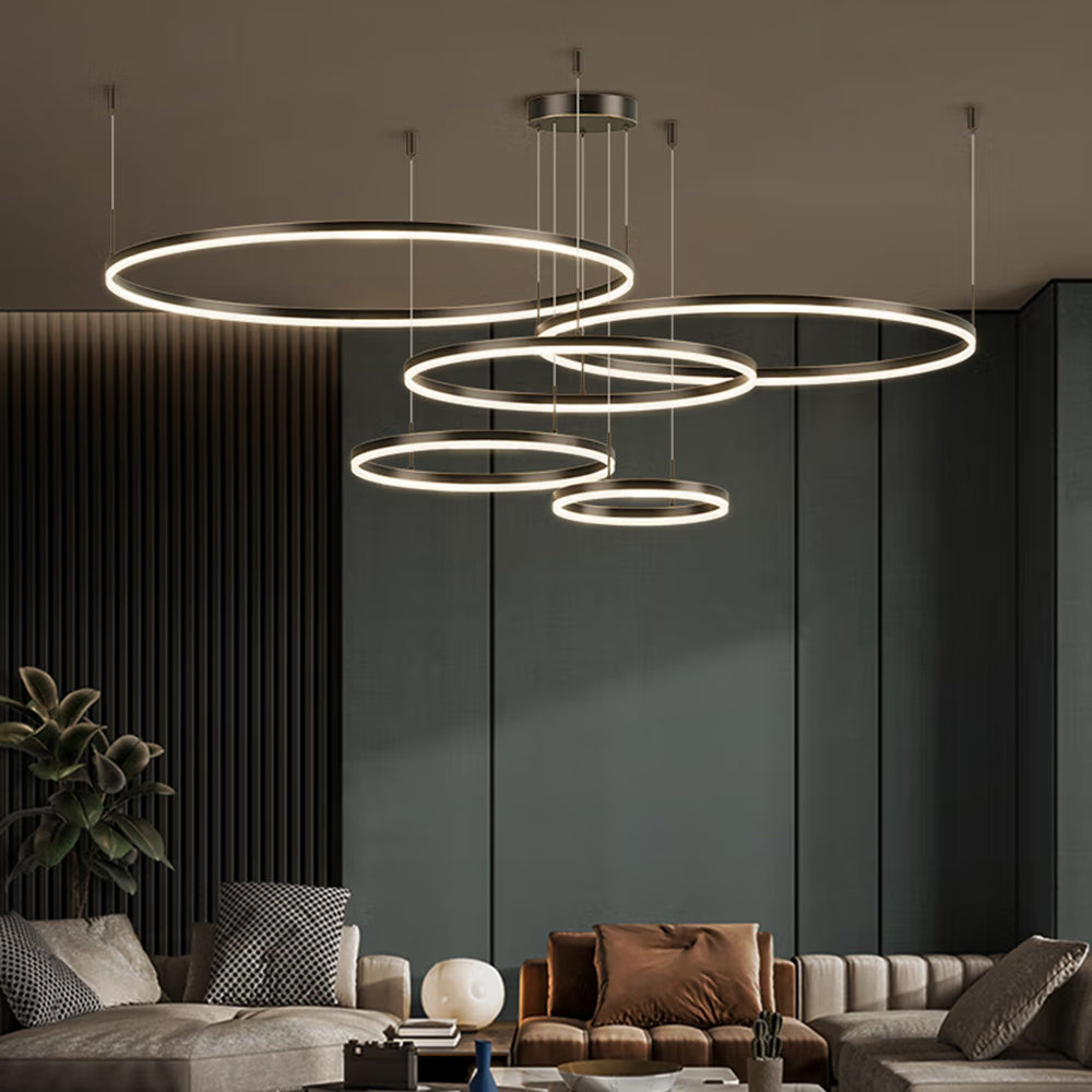 Metal Acrylic Ring Pendant Light with SMD LED and IP20 Rating