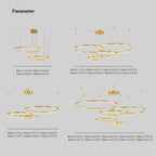 Metal Acrylic Ring Pendant Light with SMD LED and IP20 Rating
