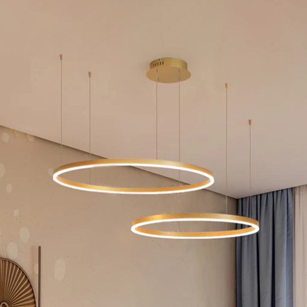 Metal Acrylic Ring Pendant Light with SMD LED and IP20 Rating