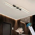 Metal Linear LED Ceiling Lamp in Black and Gold