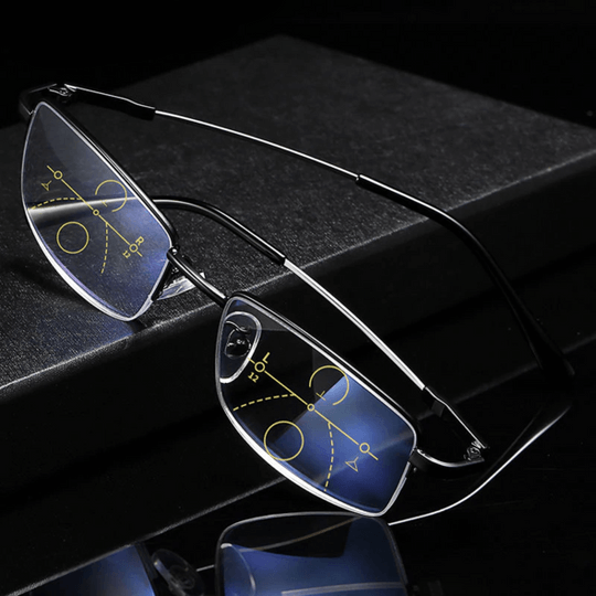Metal Progressive Reading Glasses with PC Multifocal Lenses