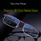 Metal Progressive Reading Glasses with PC Multifocal Lenses