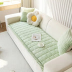 Microfiber Blend Flannel Pleated Sofa Cover Non Slip Washable