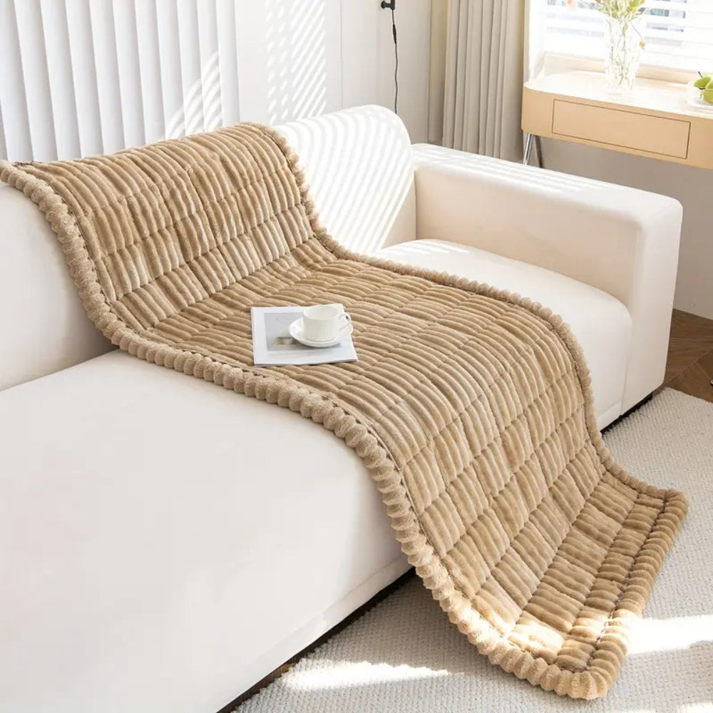 Microfiber Blend Flannel Pleated Sofa Cover Non Slip Washable