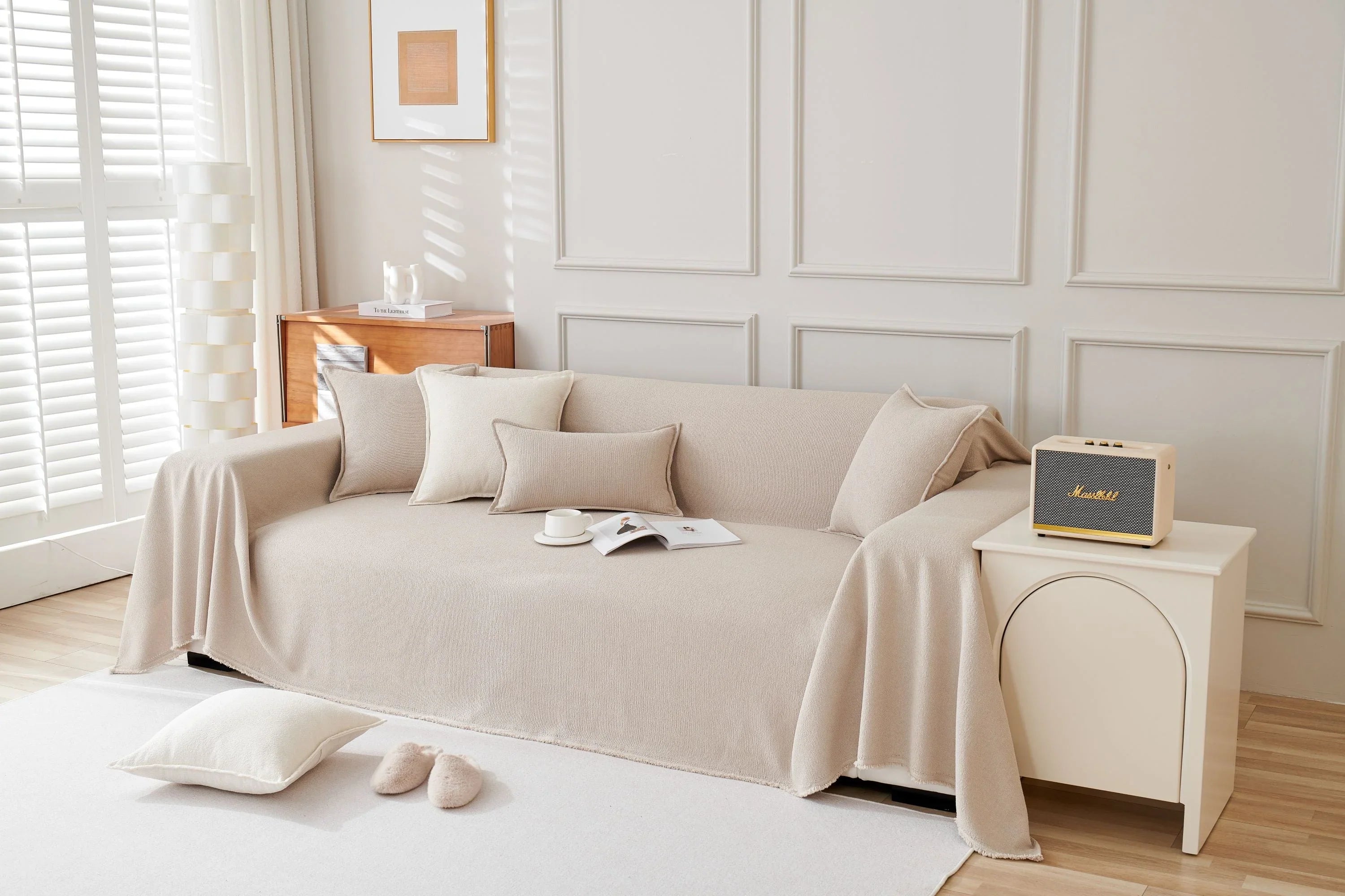 Milk Tea Sofa Throw for Living Room Sofa