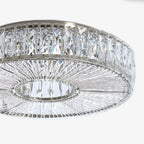 Round Glass Flush Ceiling Light with Dimmable LED Source