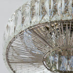 Round Glass Flush Ceiling Light with Dimmable LED Source