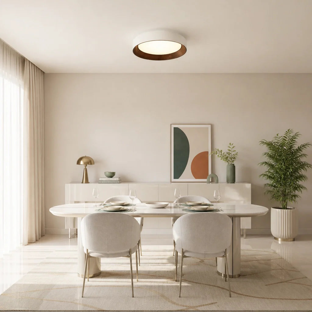 Frameless Round Flush Mount LED Ceiling Light with Acrylic Shade