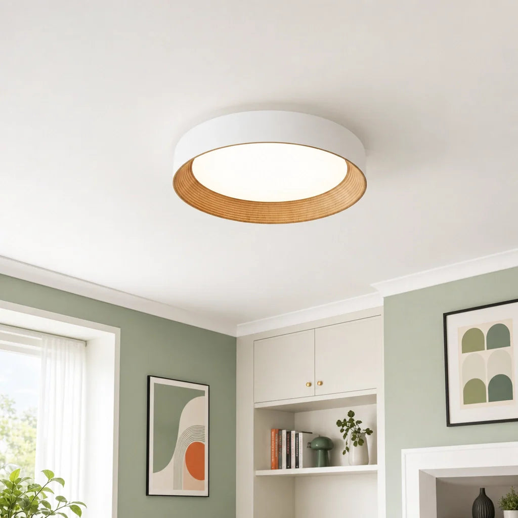 Frameless Round Flush Mount LED Ceiling Light with Acrylic Shade