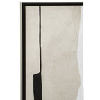 Monochrome Abstract Wall Art with Grey Tones and Frame