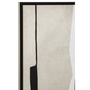 Monochrome Abstract Wall Art with Grey Tones and Frame