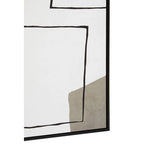 Monochrome Abstract Wall Art with Grey Tones and Frame