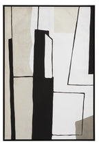 Monochrome Abstract Wall Art with Grey Tones and Frame