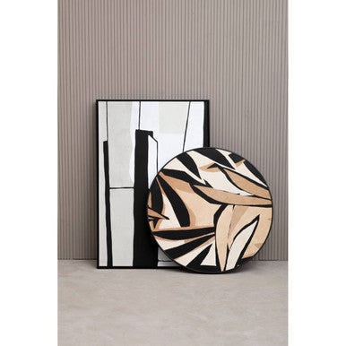 Monochrome Abstract Wall Art with Grey Tones and Frame