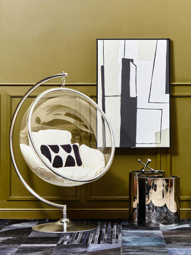 Monochrome Abstract Wall Art with Grey Tones and Frame