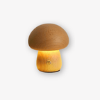 Mushroom LED Night Light with Wood ABS Rechargeable Battery
