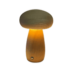 Mushroom LED Night Light with Wood ABS Rechargeable Battery