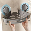 No Drill Suction Corner Bathroom Organizer Storage Shelf