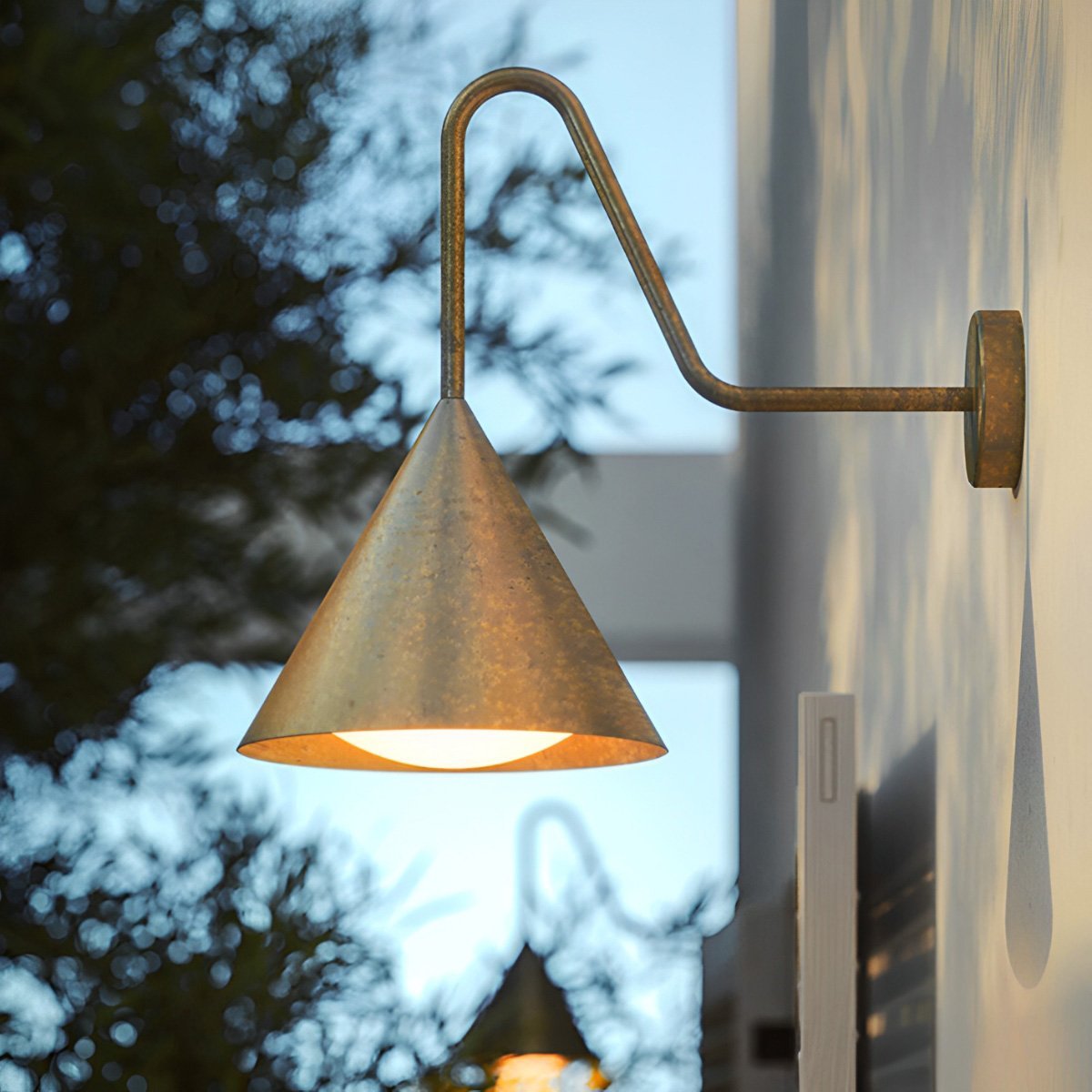 Outdoor Bell Wall Lights LED Hardwired IP54 Metal Acrylic