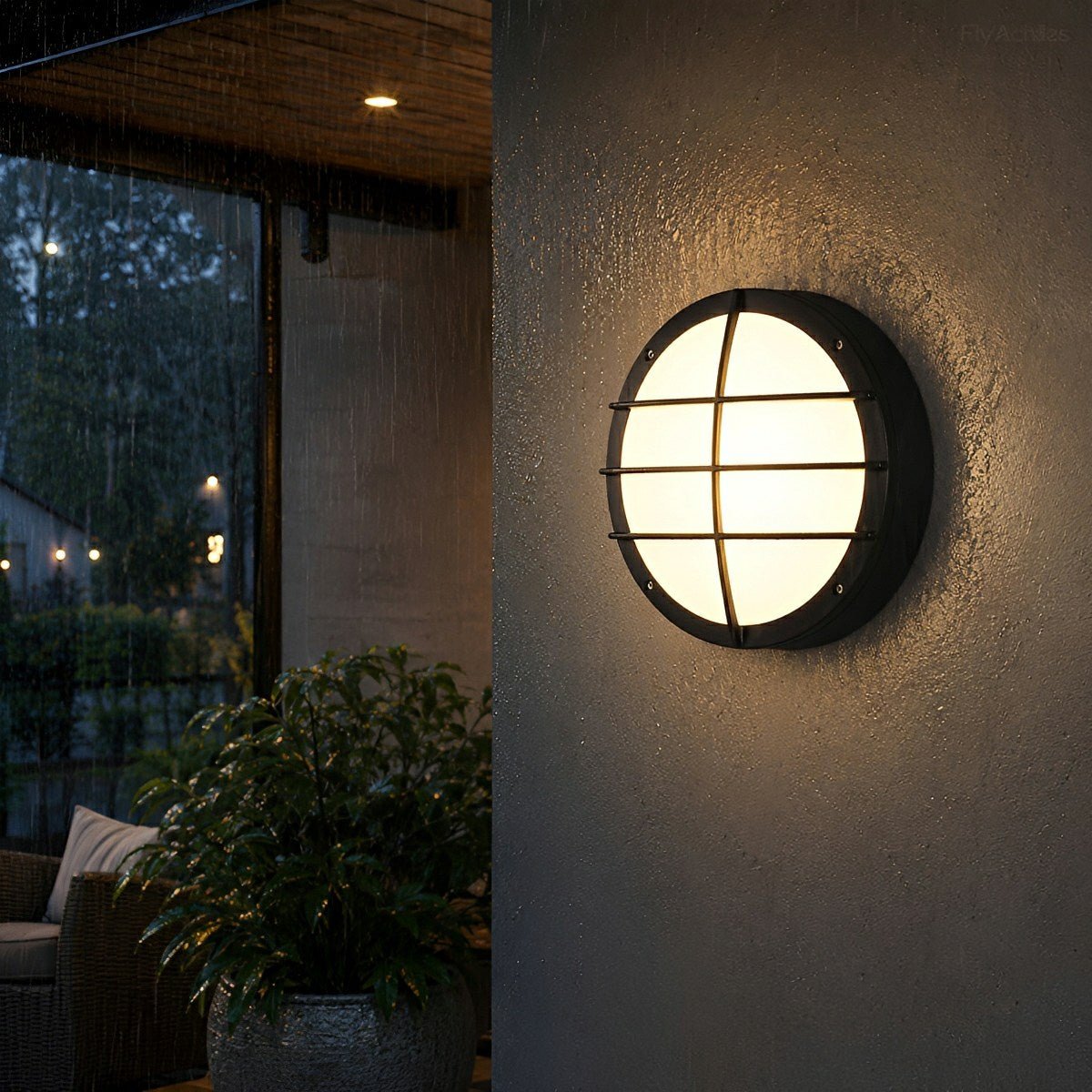 Outdoor Round LED Wall Light with IP65 Protection Rating