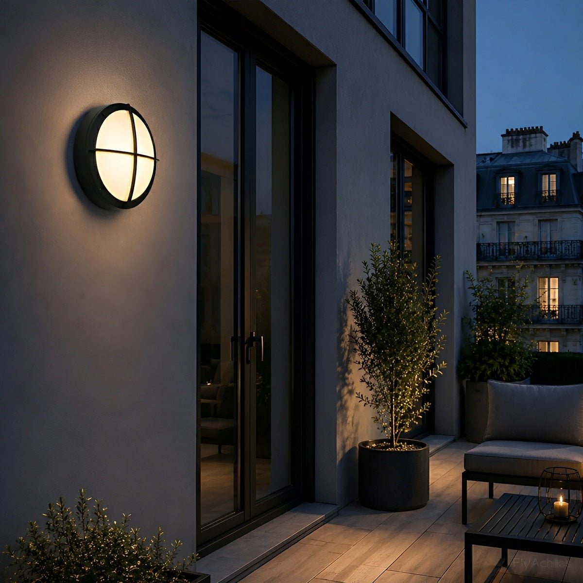Outdoor Round LED Wall Light with IP65 Protection Rating