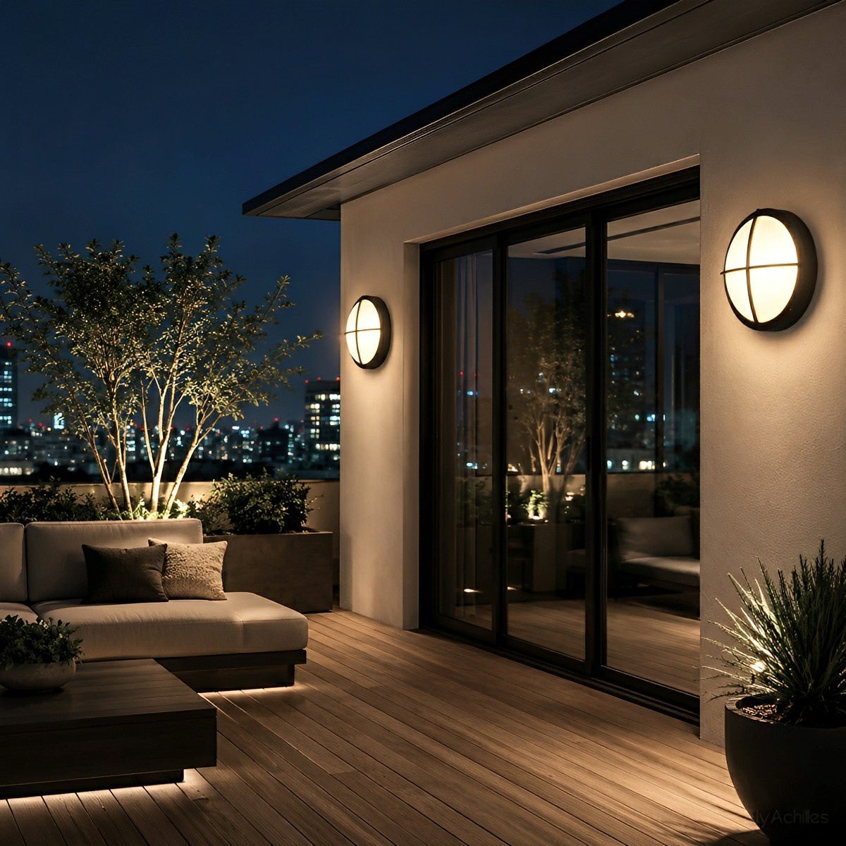 Outdoor Round LED Wall Light with IP65 Protection Rating