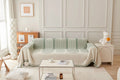 Pistachio Green Chenille Sofa Throw Tassels Home Textile