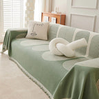 Pistachio Green Chenille Sofa Throw Tassels Home Textile