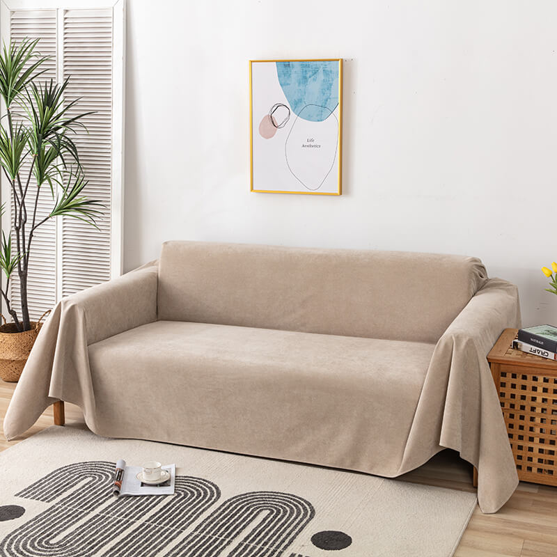 Polyester Cotton Sofa Cover Throw with Silicone Backing