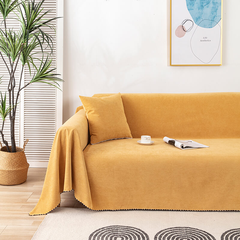 Polyester Cotton Sofa Cover Throw with Silicone Backing