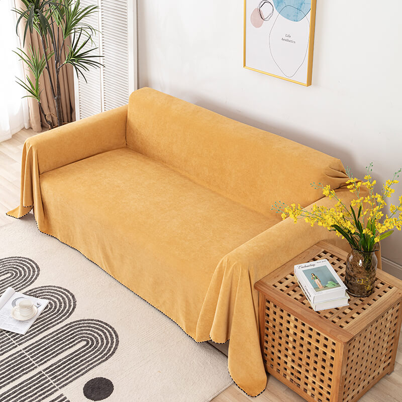 Polyester Cotton Sofa Cover Throw with Silicone Backing