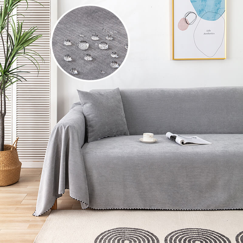 Polyester Cotton Sofa Cover Throw with Silicone Backing