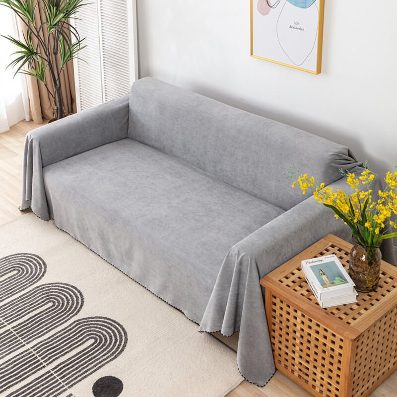 Polyester Cotton Sofa Cover Throw with Silicone Backing