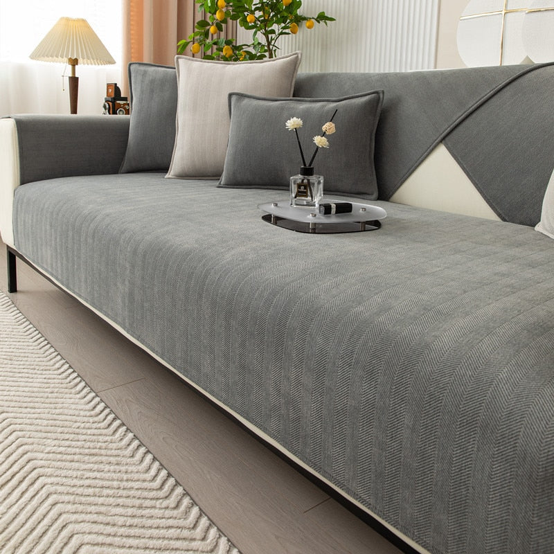 Polyester Sofa Cover Universal Fit Machine Washable Coated