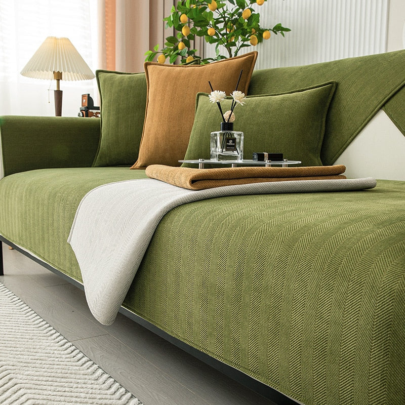 Polyester Sofa Cover Universal Fit Machine Washable Coated