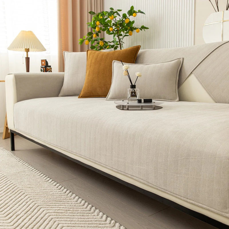 Polyester Sofa Cover Universal Fit Machine Washable Coated