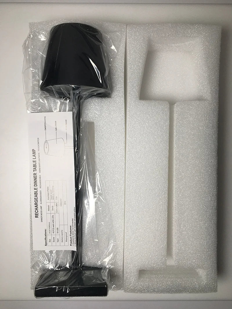 Rechargeable Aluminium Table Lamp with USB Charging and LED