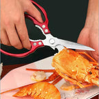 Red Kitchen Scissors with Stainless Steel Blade and Aluminium Grip