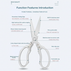 Red Kitchen Scissors with Stainless Steel Blade and Aluminium Grip