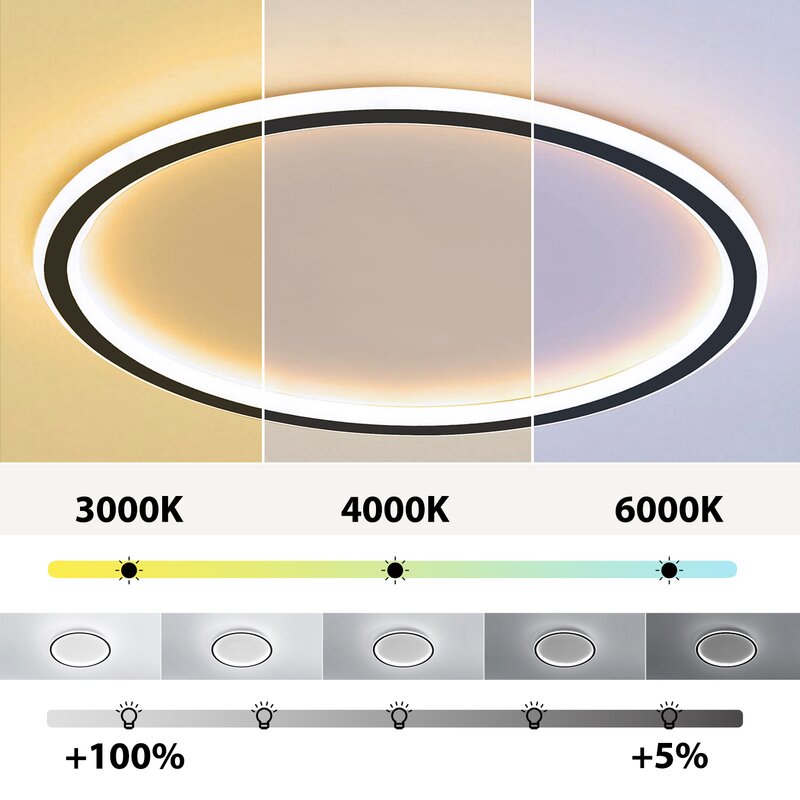 Ring LED Ceiling Light with Metal Acrylic Body