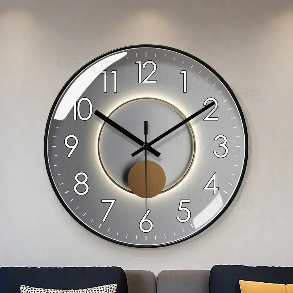 Round Acrylic Wall Clock with Quartz Mechanism and Size Options