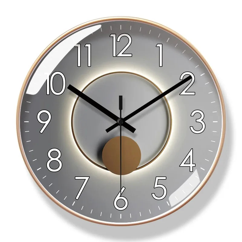 Round Acrylic Wall Clock with Quartz Mechanism and Size Options