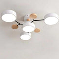 Round LED Ceiling Light with Acrylic Shade and Wood Metal Base