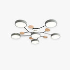 Round LED Ceiling Light with Acrylic Shade and Wood Metal Base