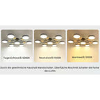 Round LED Ceiling Light with Acrylic Shade and Wood Metal Base