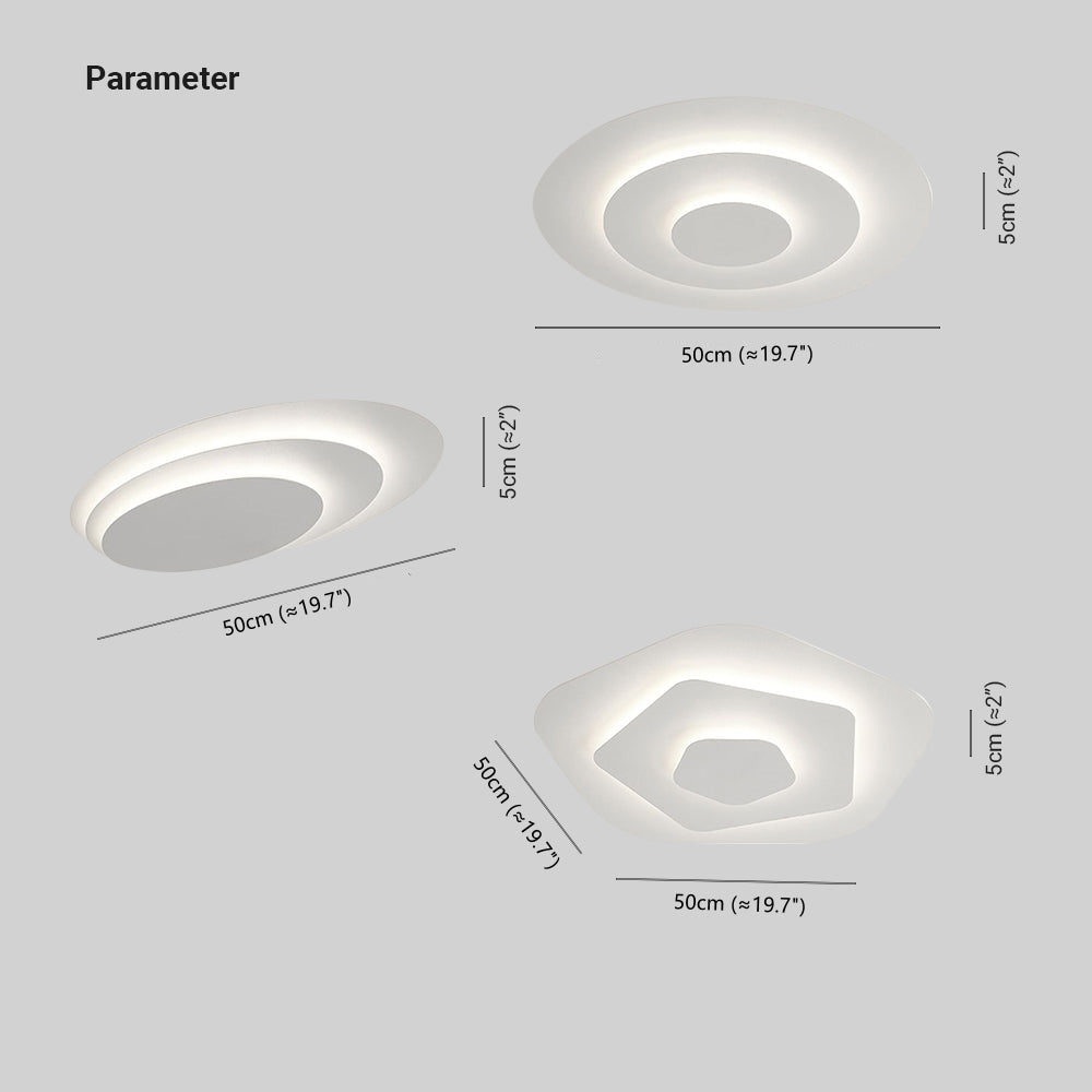 Round LED Ceiling Light with Metal Acrylic Design and Dimmer