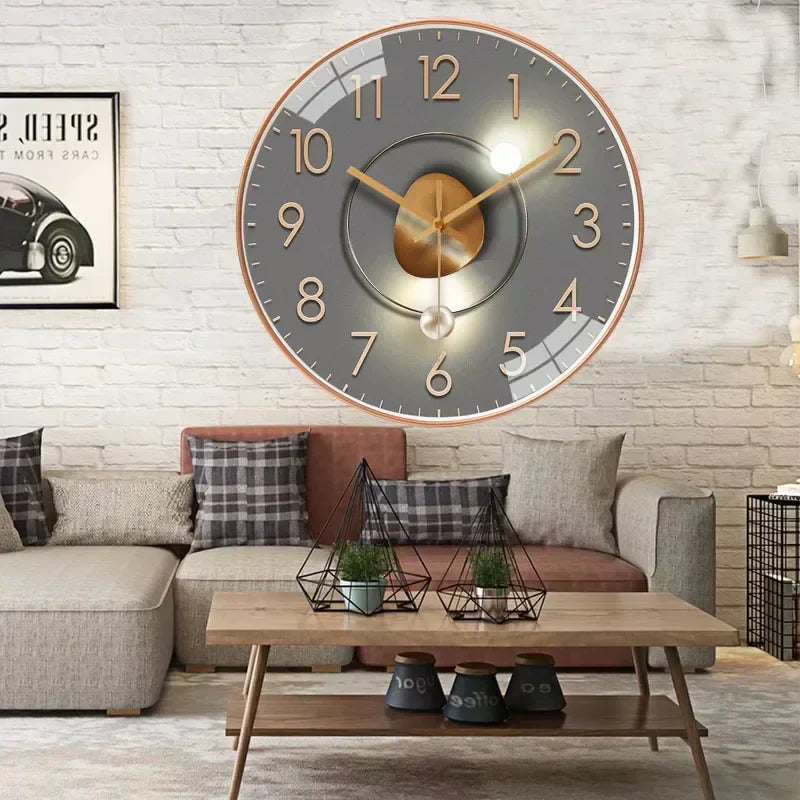 Plastic Glass Wall Clock 30 cm Non Ticking Mechanism
